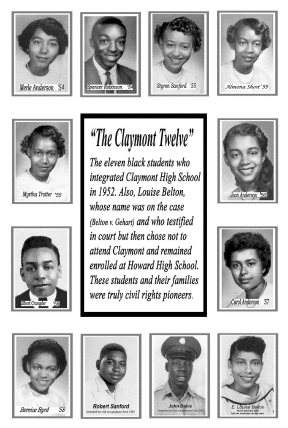 The first Black students to integrate Delaware's  Claymont High School in 1952