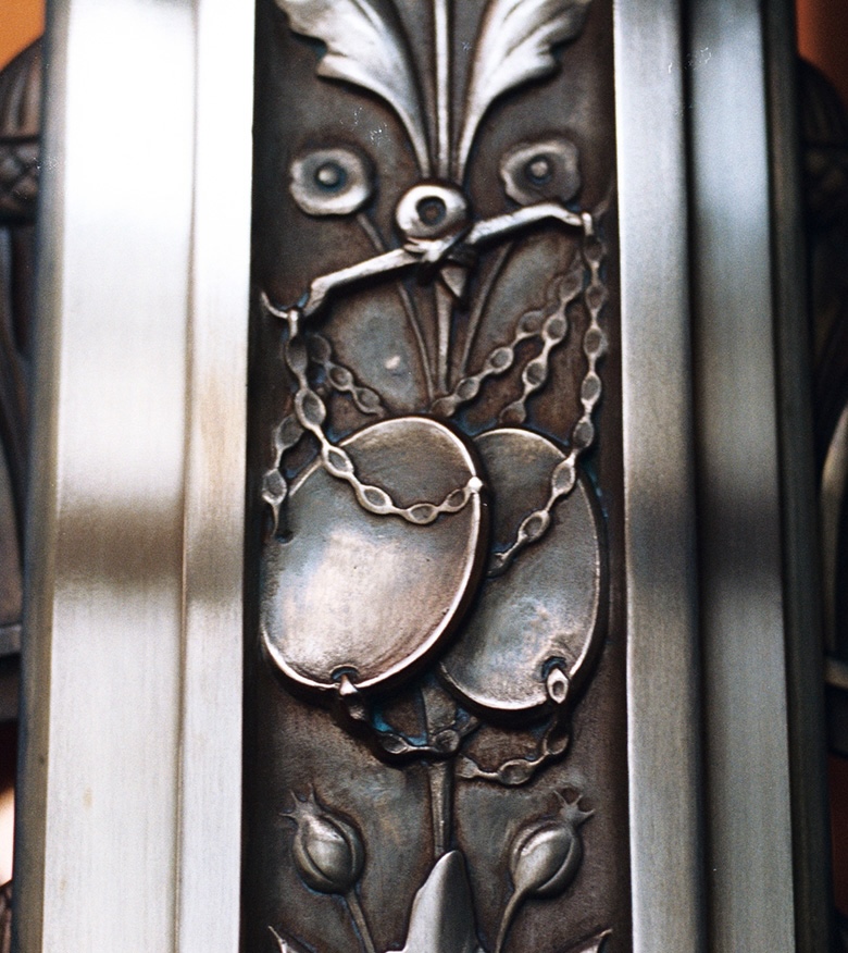 Detail for the metalwork in the courtroom. Credit: Dennis Glenn.