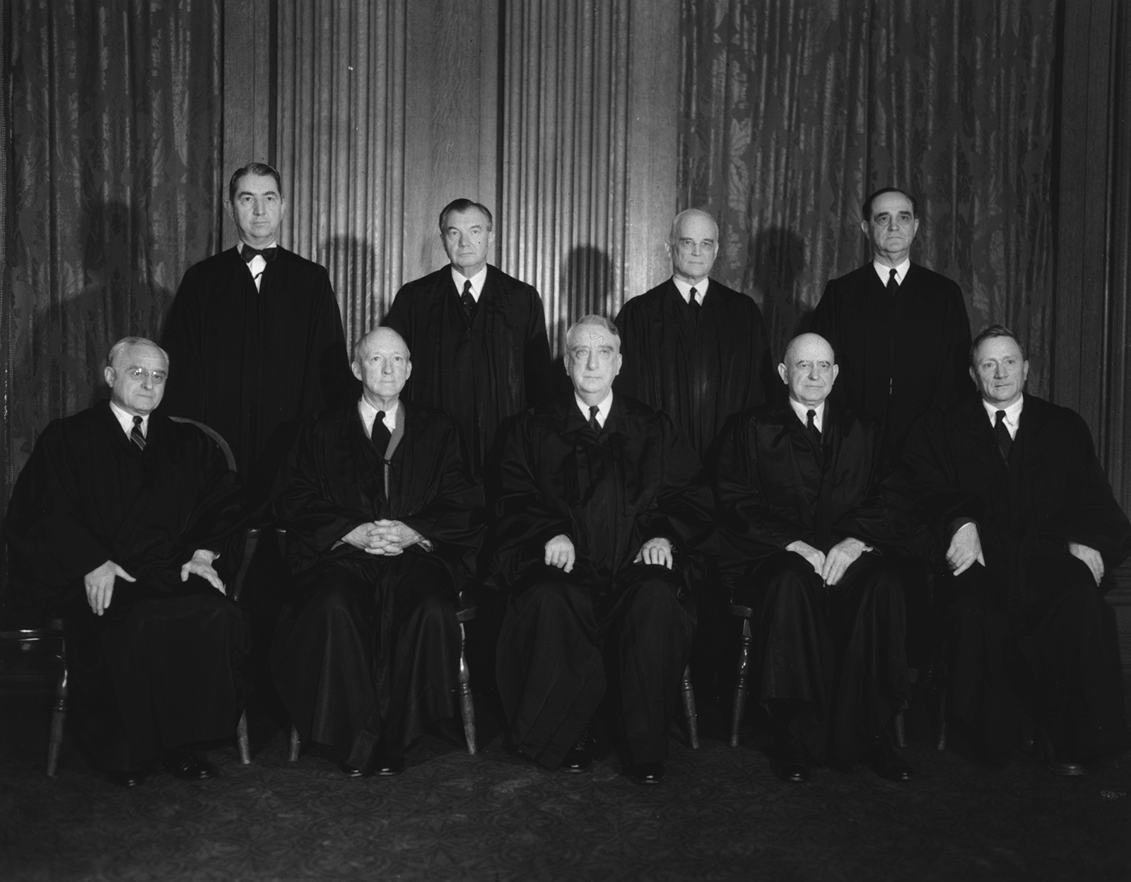 1952 portrait of the Supreme Court justices. Supreme Court of the United States.