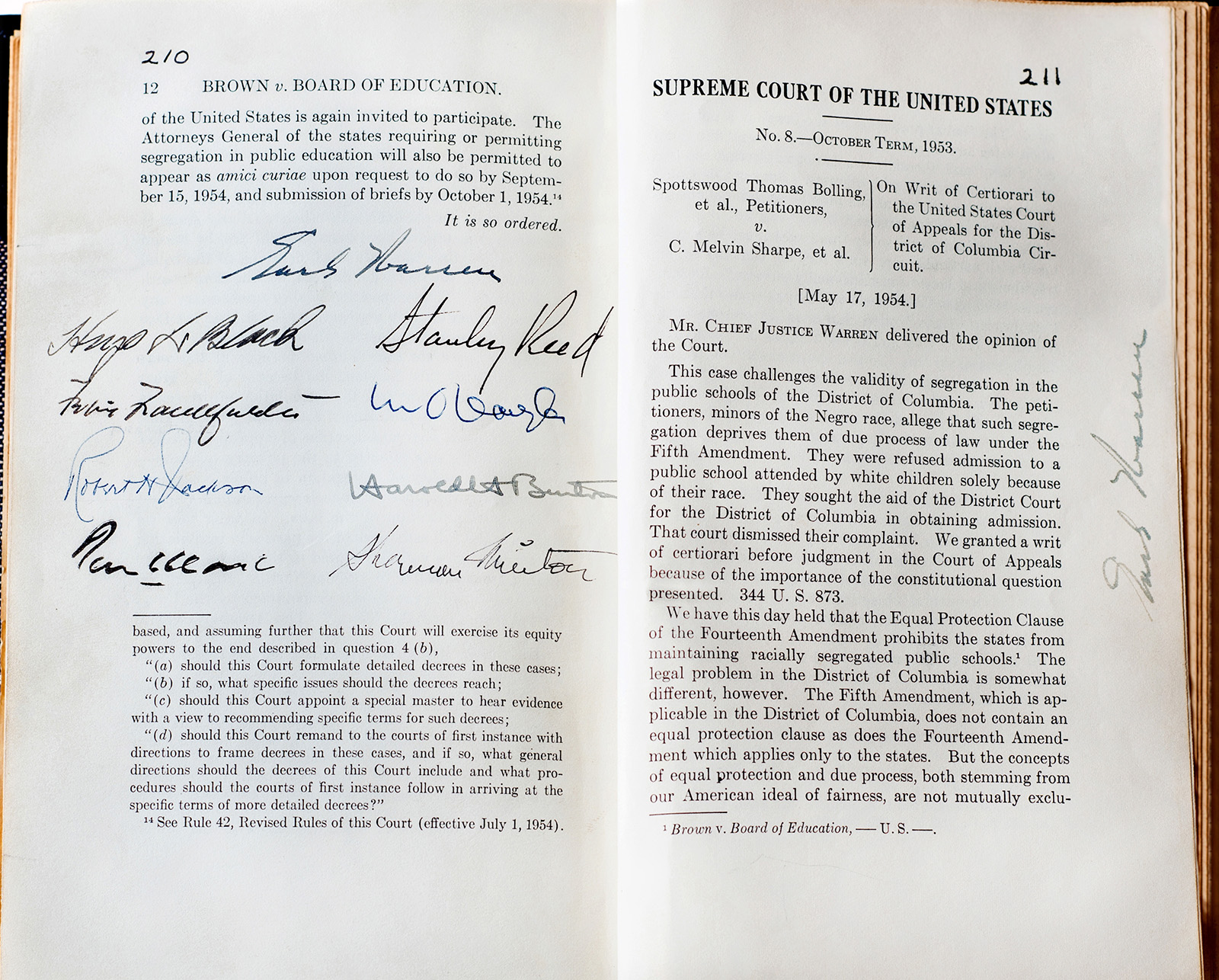 Slip opinion signed by all nine justices. Credit: Birmingham Civil Rights Institute. Andi Rice Mediaworks.